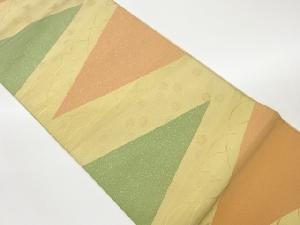 リサイクル　芝草に小花模様織出し袋帯